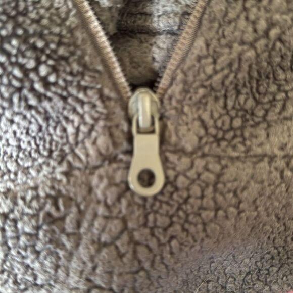 girlfriend collective charcoal gray 1/4 zip recycled fleece sweatshirt Sz S - Picture 12 of 13